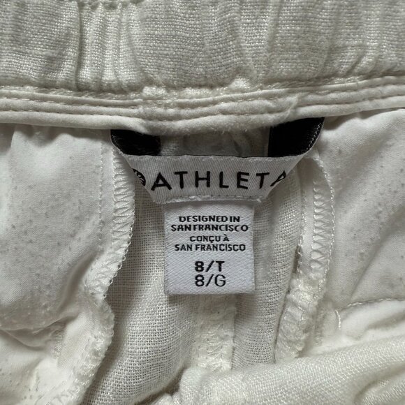 Athleta Straight Leg Pants Women's Size 8/T White Minimalist Stretch Everyday - Picture 4 of 12